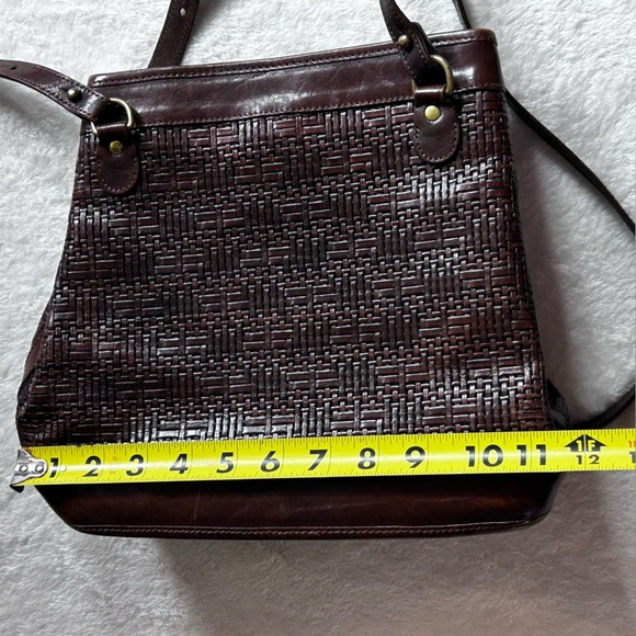 Brahmin Vintage Dark Brown Woven Leather Shoulder Bag - Picture 10 of 16